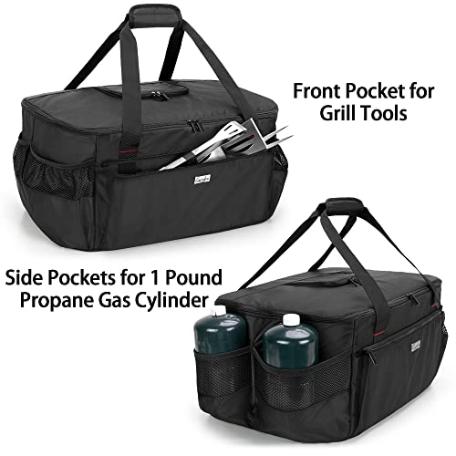 samdew Outdoor Grill Cover Compatible with Weber 121020 Go-Anywhere Charcoal Grill, Portable Grill Storage Carry Bag Compatible with Weber 1141001 Go-Anywhere Gas Grill, Bag Only (Patented Design) - Image 3