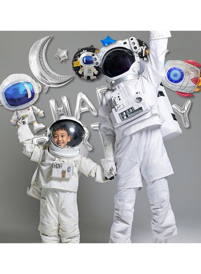 أورجنيزر بالون الفضاء الخارجي مجموعة الفضاء الخارجي الطرف الديكور رائد الفضاء صاروخ سفينة الفضاء بالون الطفل مع كبير رمادي فضي بالون الفضاء الجسم الغريب عيد ميلاد الحزب المجرة الشمسية الكواكب - Image 5