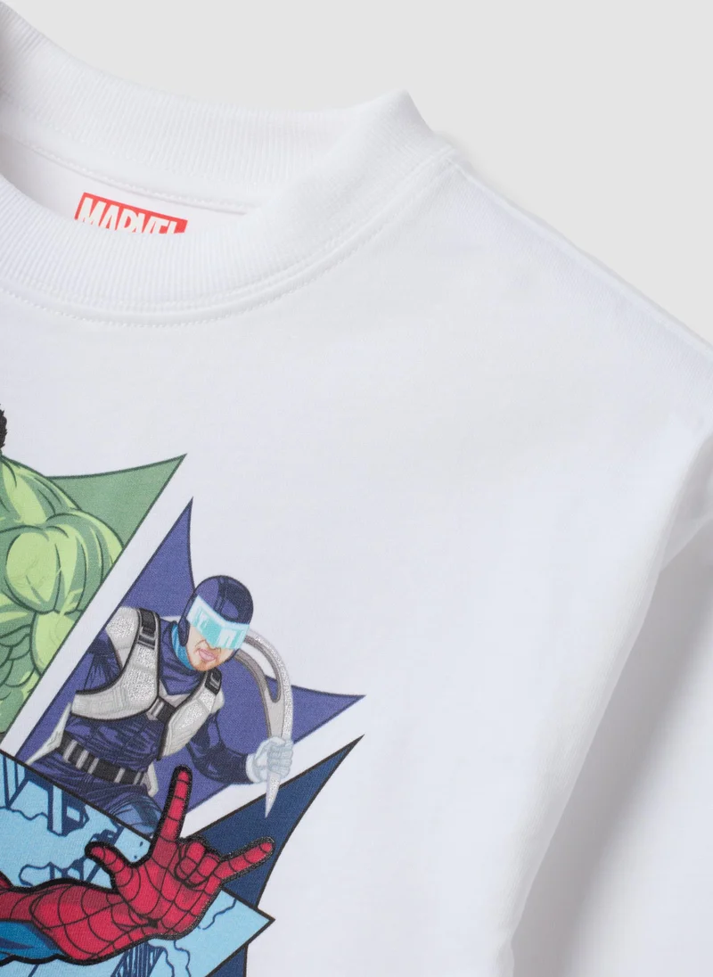 Ovs  OVS White Oversized Pure Cotton Spider-Man Print T-Shirt For Boys for Men | Best Price UAE