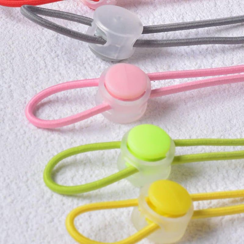 woobles 100pcs Plastic Round Cord Locks,Toggle Hole Spring Stop Fastener,Spring Fastener Cord Lock Hole Round Toggle End for Backpacks,Lanyard,Clothes,Shoes,DIY Handmade(10 Colour) - Image 4