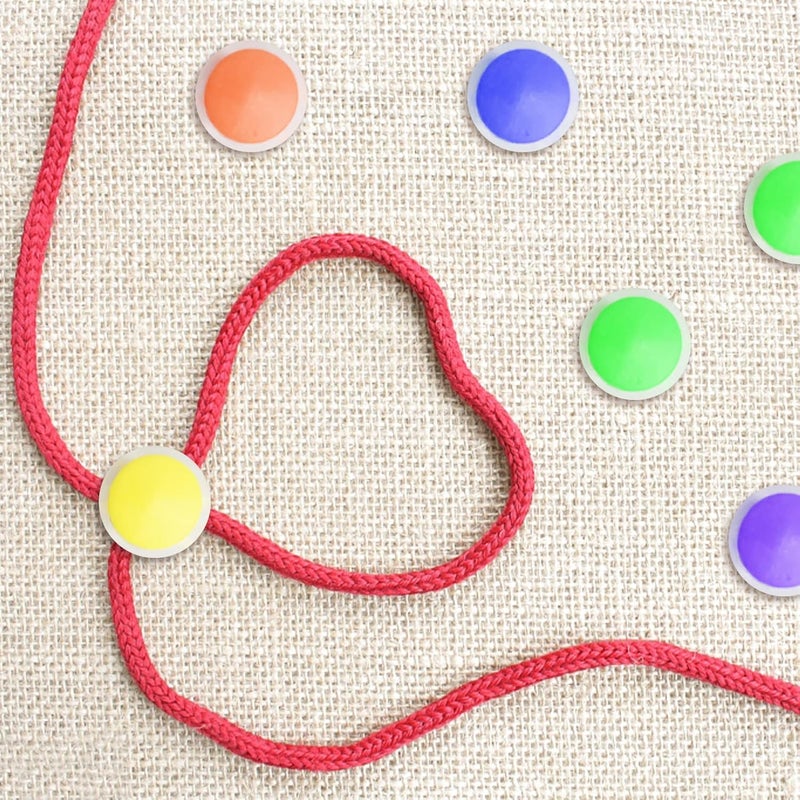 woobles 100pcs Plastic Round Cord Locks,Toggle Hole Spring Stop Fastener,Spring Fastener Cord Lock Hole Round Toggle End for Backpacks,Lanyard,Clothes,Shoes,DIY Handmade(10 Colour) - Image 5