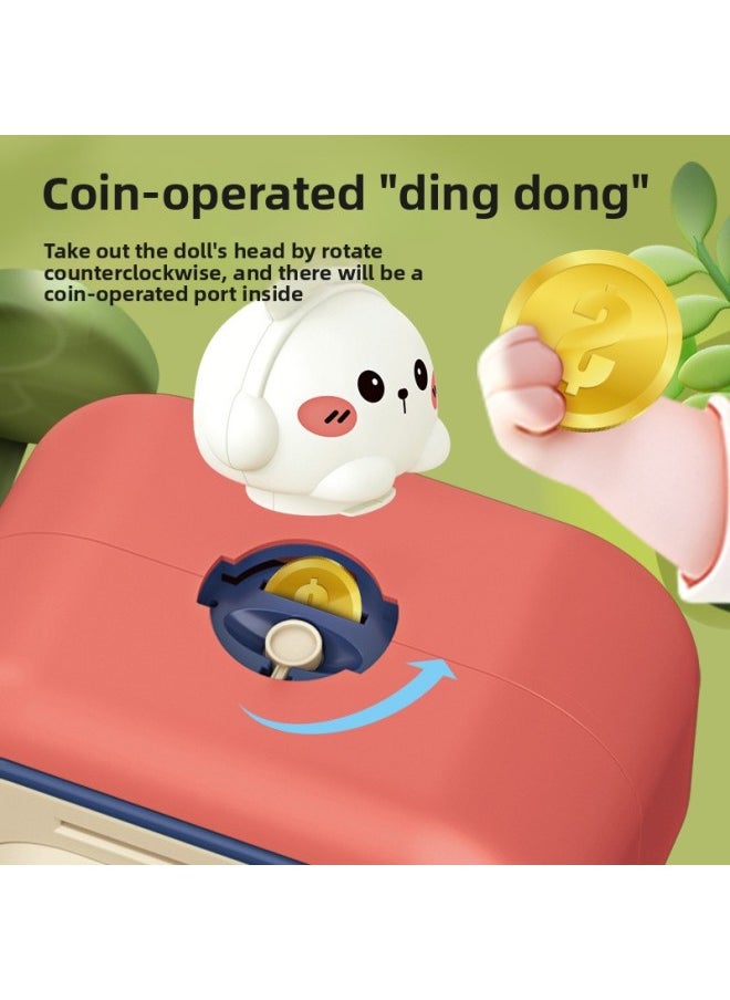null - Children's Password Box Baby Piggy Bank Password Lock Automatic Roll Money Can Only Enter The Piggy Bank Toy-Color:Green Piggy Bank [fingerprint Password] - Image 1