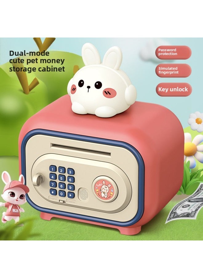 null - Children's Password Box Baby Piggy Bank Password Lock Automatic Roll Money Can Only Enter The Piggy Bank Toy-Color:Green Piggy Bank [fingerprint Password] - Image 1