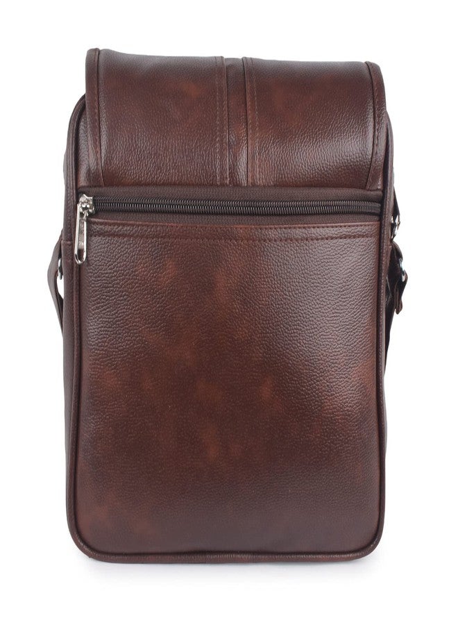 FUTURE X PU Synthetic Leather Stylish Men's Sling Bag Cross Body Travel Office Business messenger Laptop Bag (Brown) - Image 3