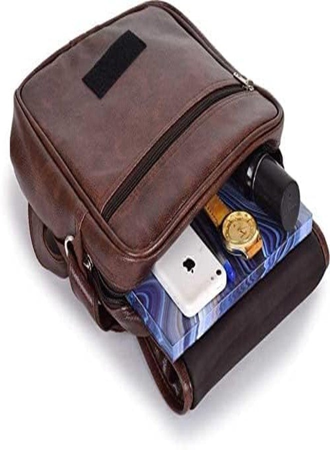 FUTURE X PU Synthetic Leather Stylish Men's Sling Bag Cross Body Travel Office Business messenger Laptop Bag (Brown) - Image 4