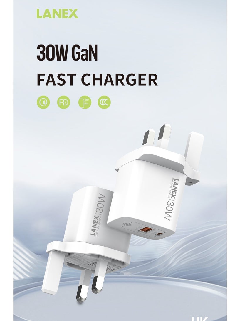 LANEX Lanix LC65U Home Charger Head 2 Ports PD and USB 30W Support GaN - Image 2