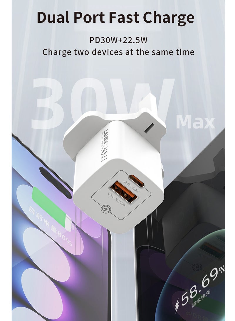 LANEX Lanix LC65U Home Charger Head 2 Ports PD and USB 30W Support GaN - Image 3