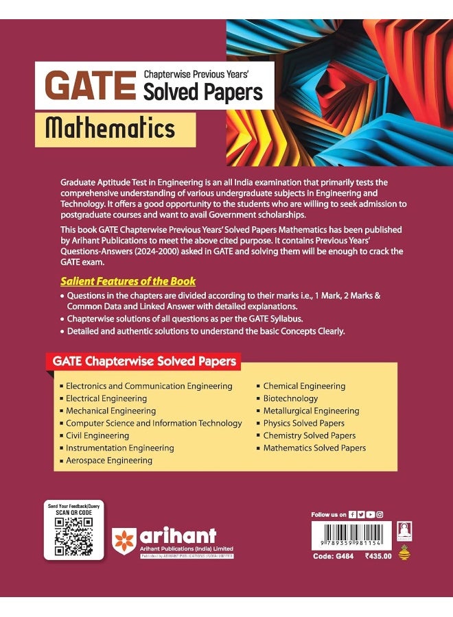 GATE Chapterwise Previous Years' s Solved Papers(2024-2000) Mathematics  - Image 2