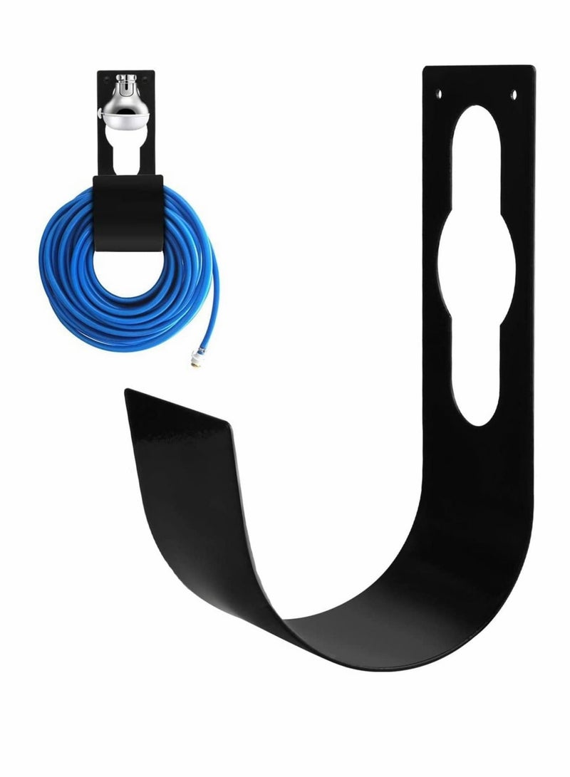 Captaintech Garden Hose Holder Wall Mount, Stainless Steel Durable Heavy Duty Wall Mount Water Spigot Tap Hook Holder Fit 25FT/50FT/75FT/100FT Hose - Image 1