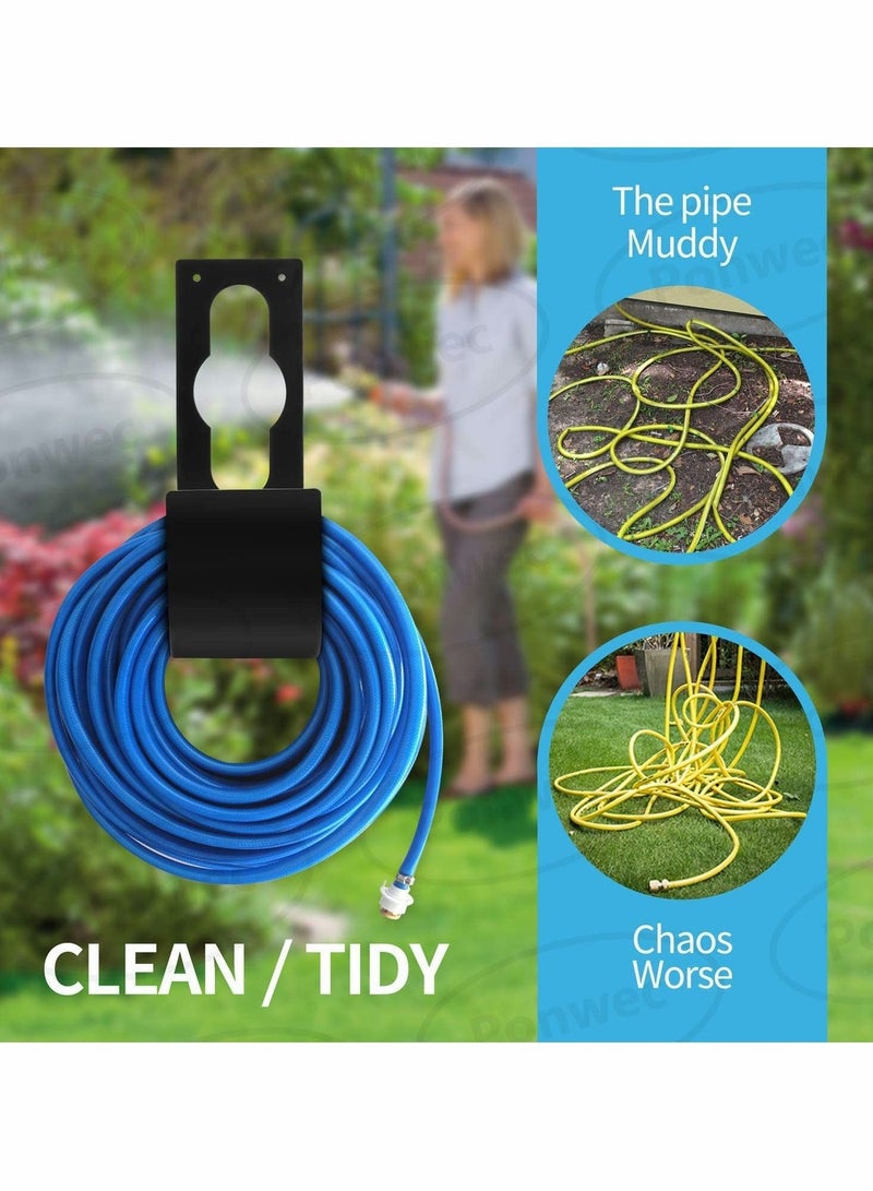 Captaintech Garden Hose Holder Wall Mount, Stainless Steel Durable Heavy Duty Wall Mount Water Spigot Tap Hook Holder Fit 25FT/50FT/75FT/100FT Hose - Image 3