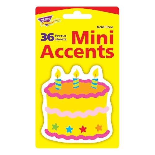 Trend Enterprises Trend Birthday Cake Mini Accents, Classroom Bulletin Board Cut Outs, 3 Inches, 36 Count - Image 2