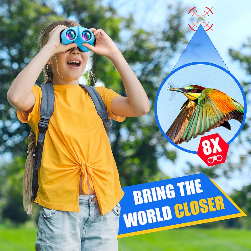 LET'S GO! Binoculars for Kids Boys, Outdoor Toys for 3-9 Year Old Boy New Best Gifts for 3-9 Year Old Boys Christmas Xmas Stocking Stuffers Fillers for Boy Blue - Image 3