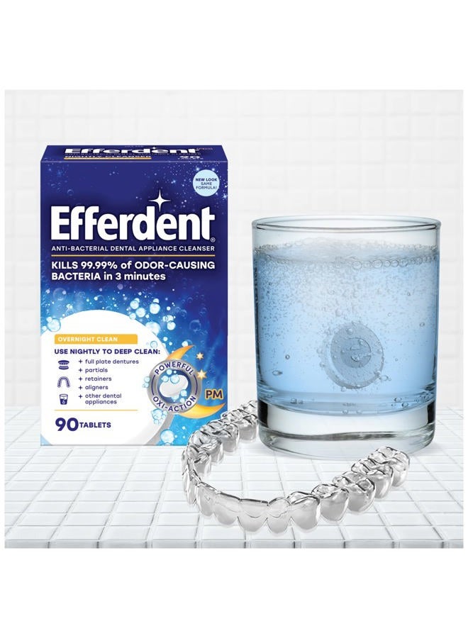 Efferdent Retainer Cleaning Tablets, Denture Cleaning Tablets for Dental Appliances, Overnight Whitening, 126 Count - Image 4
