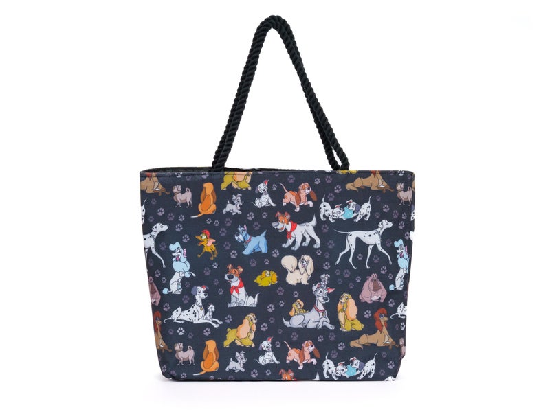 Disney Dogs Tote Bag for Women  101 Dalmatians Lady and Tramp Copper Dodger Print Travel Bag  Large Canvas Purse  Disney Outfit Accessory  Work Tote  Everyday Carry-All - Image 1
