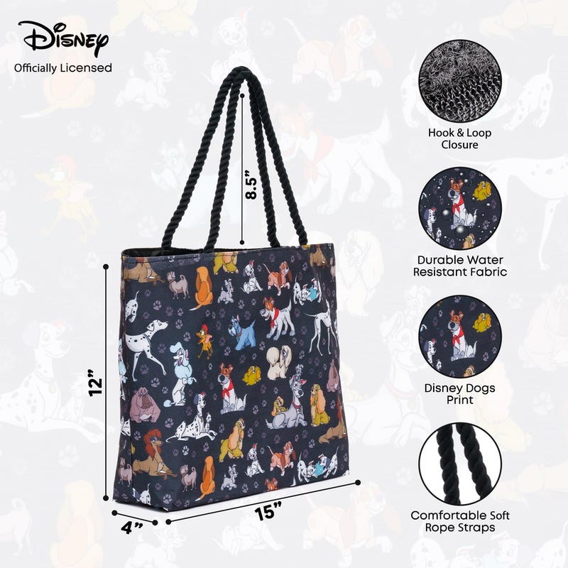 Disney Dogs Tote Bag for Women  101 Dalmatians Lady and Tramp Copper Dodger Print Travel Bag  Large Canvas Purse  Disney Outfit Accessory  Work Tote  Everyday Carry-All - Image 3