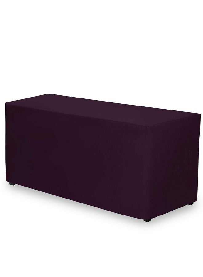 Gee Di Moda Fitted Tablecloth - 72 x 30 Inch Eggplant Fitted Table Cloth for 6 Foot Rectangle Table - Heavy Duty Washable Fabric - for 6 Ft Buffet Table Holiday Party Dinner Wedding & Trade Show - Image 2