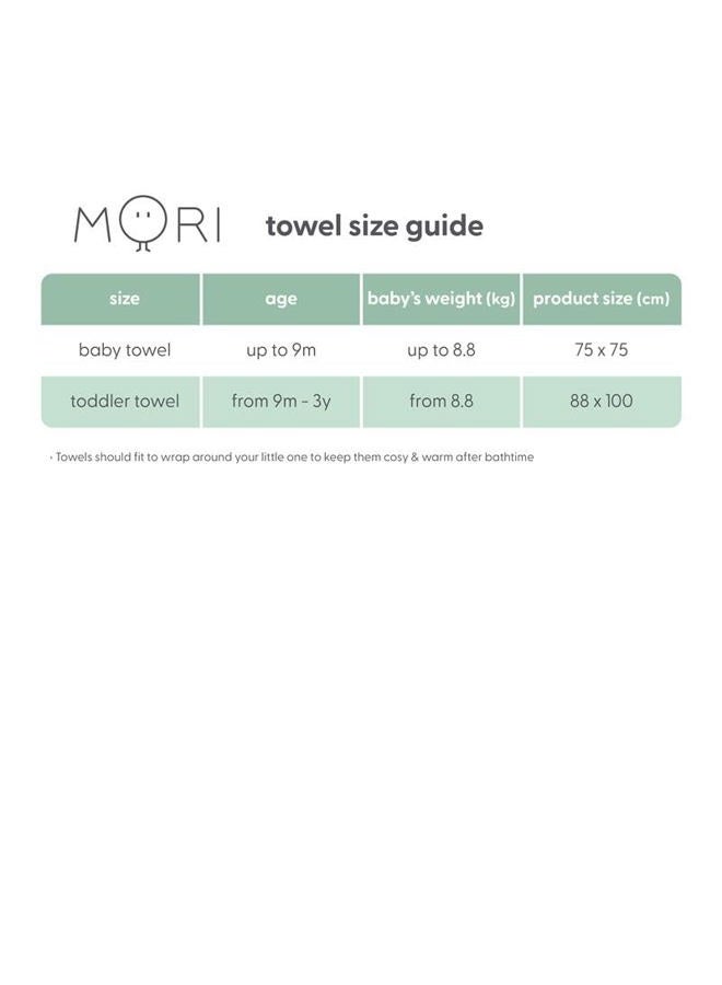MORI Baby Boys and Girls Hooded Bath Towel in White and Grey - 100% Organic Micro Cotton Unisex Infant Blanket - Absorbent & Quick Drying - 75 x 75 cm - Image 5