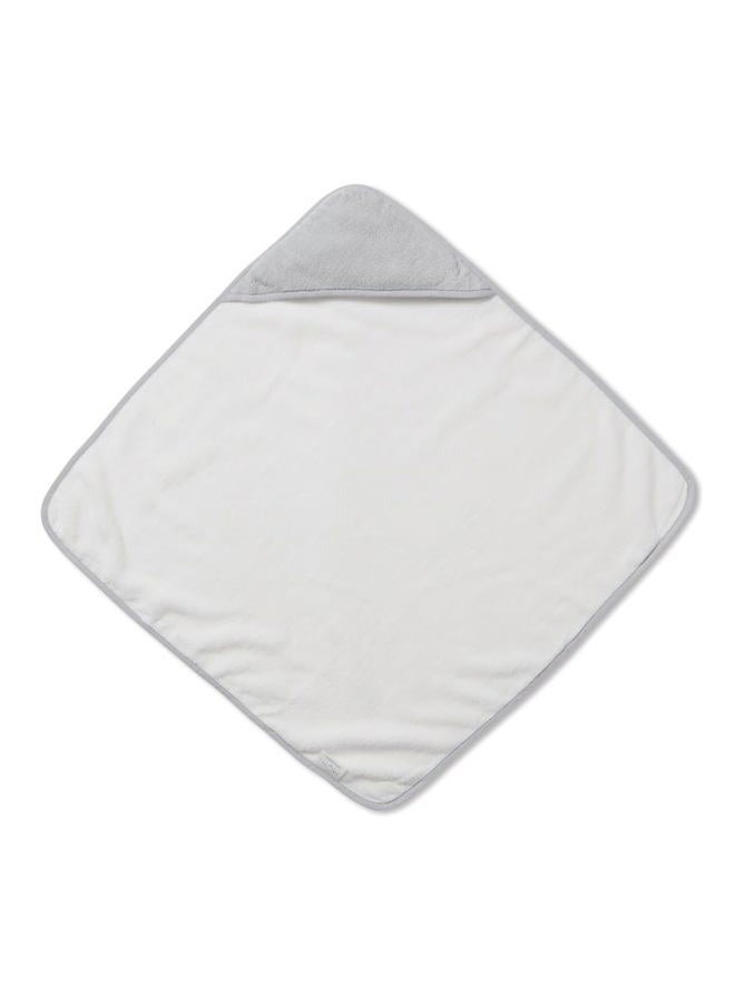 MORI Baby Boys and Girls Hooded Bath Towel in White and Grey - 100% Organic Micro Cotton Unisex Infant Blanket - Absorbent & Quick Drying - 75 x 75 cm - Image 3