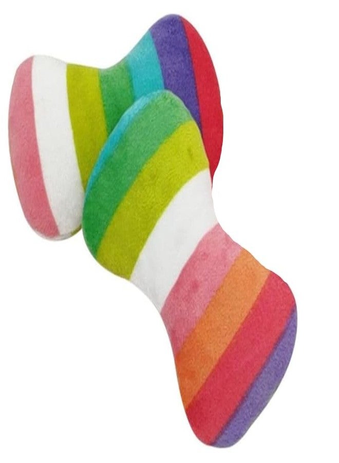 SquarezhenBo 2 Pcs Colourful Dog Plush Vocal Toy, Puppy Chew Bones, Rainbow Dog Bone-Shape Chewing Toy Pet Supplies for Pet Playing Use Adorable Quality and Practical Attractive and Professional Dogs Chew Toys - Image 1