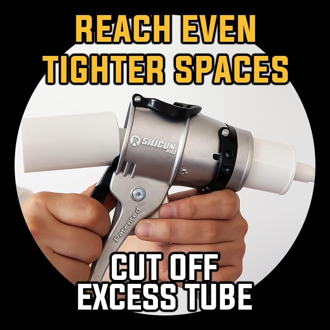 SILIGUN™ PRO Compact 24:1 Caulking Gun - No Drip Caulk Gun - Patent Design - Lightweight Aluminum Frame - Works with all 10 oz Tubes (SILIGUN PRO) - Image 3