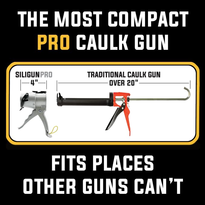 SILIGUN™ PRO Compact 24:1 Caulking Gun - No Drip Caulk Gun - Patent Design - Lightweight Aluminum Frame - Works with all 10 oz Tubes (SILIGUN PRO) - Image 2