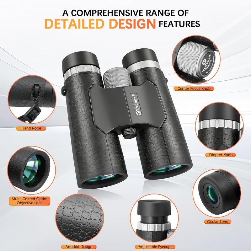 Tydeux 8x42 Compact Binoculars -BK7 Prism -gifts for Bird Watching, Hunting and Sport Games, Concerts and Theater - Image 5