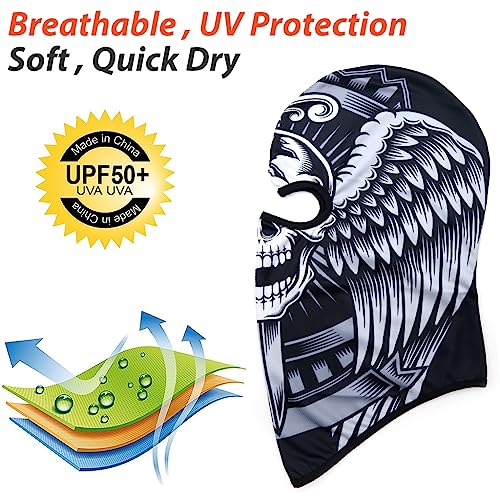 Optifit® Black Balaclava Fun Skull Face Mask Outdoor Windproof All Cover Hat Quick Dry Face Mask Hat Motocycle Riding Gear Sun Portection Balaclava Face Mask for Outdoor Activities - Image 5