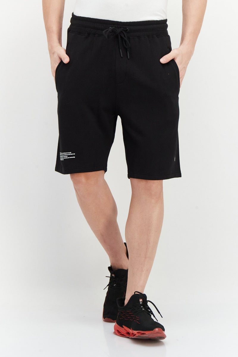 TRIBE OF 6 Men Sportswear Fit Football Shorts, Black - Image 1