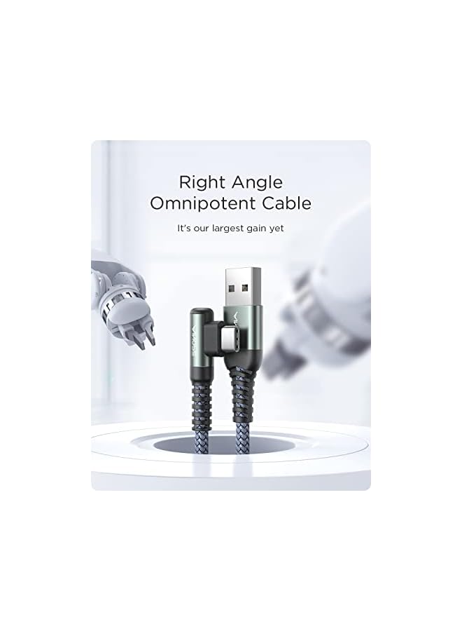 Ainope كابل شاحن USB C ، [عبوة 2 ، 6.6 قدم] شاحن سريع USB C بزاوية 3.1A ، كابل USB إلى USB C متين مضفر من النايلون يناسب شاحن سامسونج جالاكسي S10 S9 بلس S21 ، نوت 10 9 A51 ، LG - Image 2