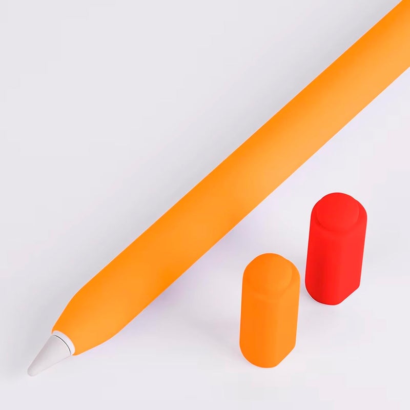 Brain Freezer Dual Colour Silicone Case Compatible with Pencil 3rd Generation Pencil USB C Lightweight Grip for Protect Accessories, Durable Thin Cover Sleeve (Pencil Not Included) (Yellow Red) - Image 1