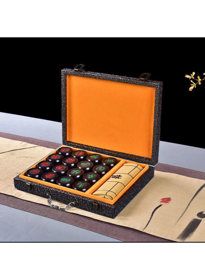 Wonderful Notes Miaoji Chinese Chess Set, Large 60mm Ebony Wood, Gift Box Packaging, Solid Wood Thick Chess Pieces For Travel Mj8169 - Image 1