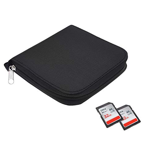 CamKix Memory Card Case - Fits up to 88x SD, SDHC, Micro SD, Mini SD and 4X CF - Holder with 88 Slots (8 Pages) - for Storage and Travel - Microfiber Cleaning Cloth, Carabiner and Labels Included - Image 3