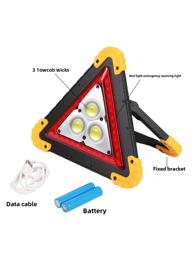 إسكدنيا مصباح عمل COB مثلث صيانة السيارات إصلاح ضوء تحذير USB قابلة لإعادة الشحن مصباح يدوي للطوارئ في الهواء الطلق ضوء التخييم - اللون: يجب أن تكون مجهزة ببطاريات ~ 18650 بطاريات قابلة لإعادة الشحن - Image 3