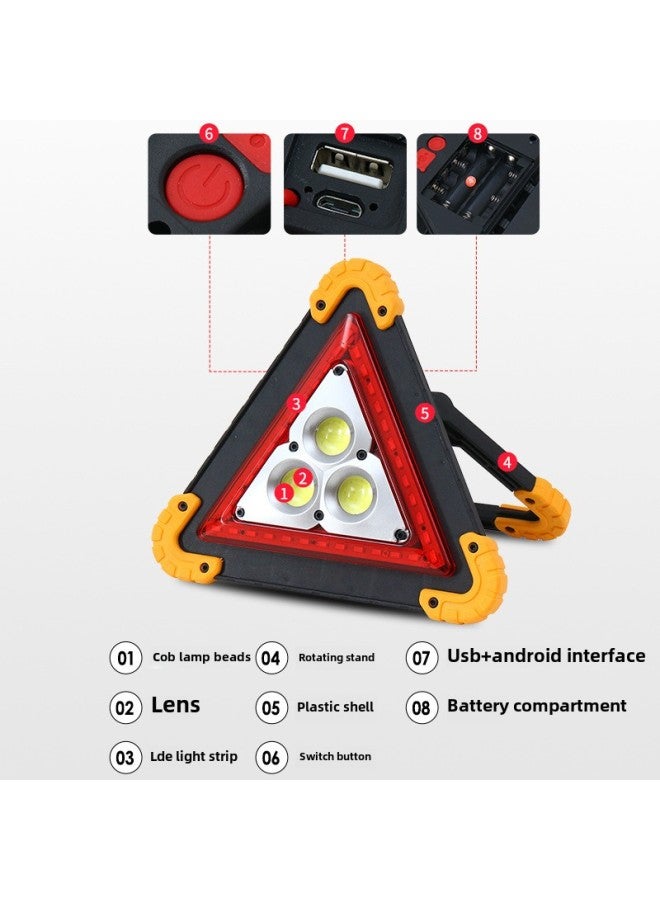 إسكدنيا مصباح عمل COB مثلث صيانة السيارات إصلاح ضوء تحذير USB قابلة لإعادة الشحن مصباح يدوي للطوارئ في الهواء الطلق ضوء التخييم - اللون: يجب أن تكون مجهزة ببطاريات ~ 18650 بطاريات قابلة لإعادة الشحن - Image 2