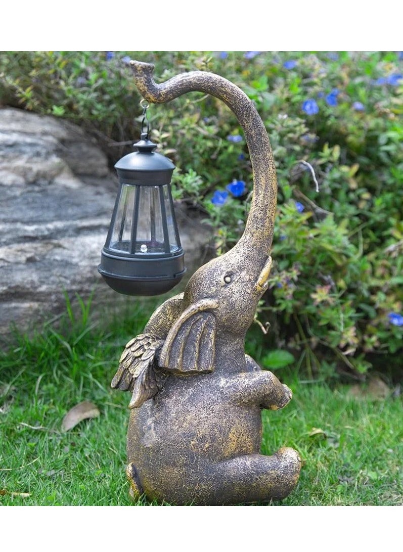 DubaiGallery Waterproof Outdoor Solar Garden Light Elephant Hanging Lamp Decoration Animal Resin Crafts Garden Yard Lawn Lamp  - Image 1