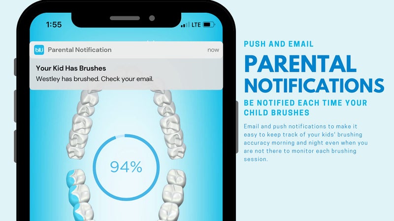 Blu Smart Bluetooth Enabled Kids Toothbrush with Live Tracking App to Teach Children Healthy Brushing Habits, Share Results with Your Dentist (Blue). Wireless Rechargeable Electric. - Image 4