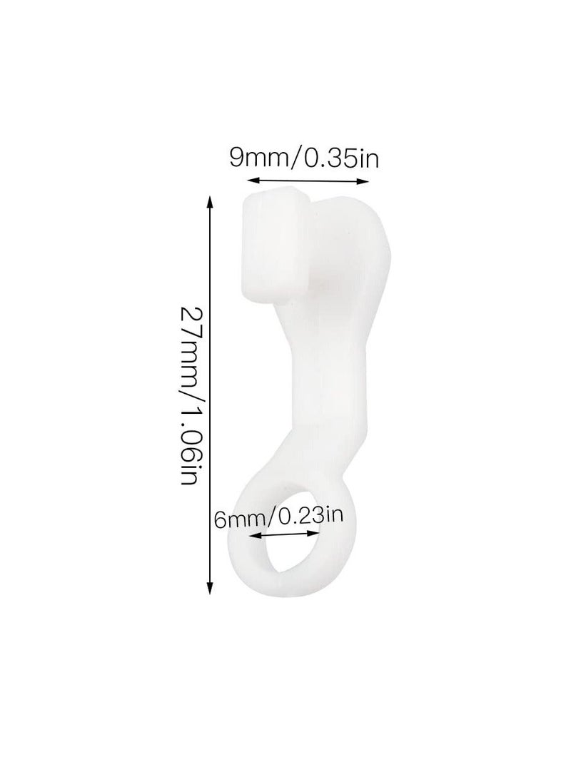 Y&D - 100 Pcs Curtain Hooks Plastic White Gliders Shower Rings and for Smooth Easy Opening Closing 2.7x0.8cm - Image 1