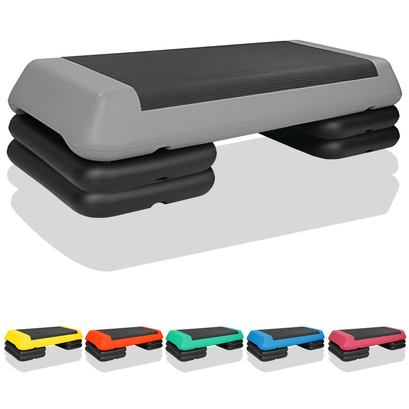 HooKung Adjustable Aerobic Stepper Workout Step with 4 Risers Fitness & Exercise Platform Trainer - Image 1