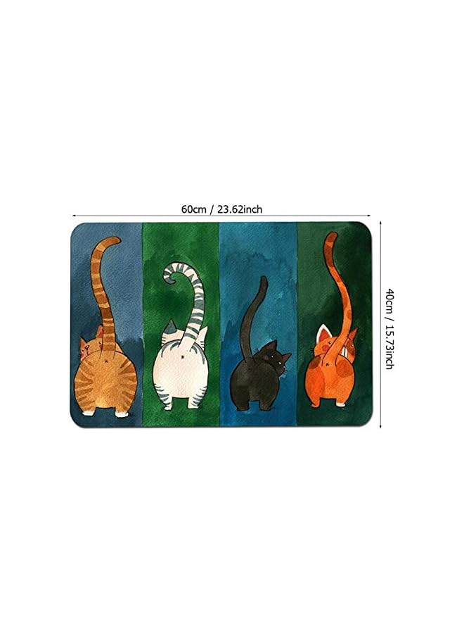 The Bros Non-slip Doormat, Cute Welcome Mat Sturdy Practical Cat Pattern for Kitchen Living Room for Balcony for Hallway Bathroom for Bedroom(40 * 60cm) - Image 2