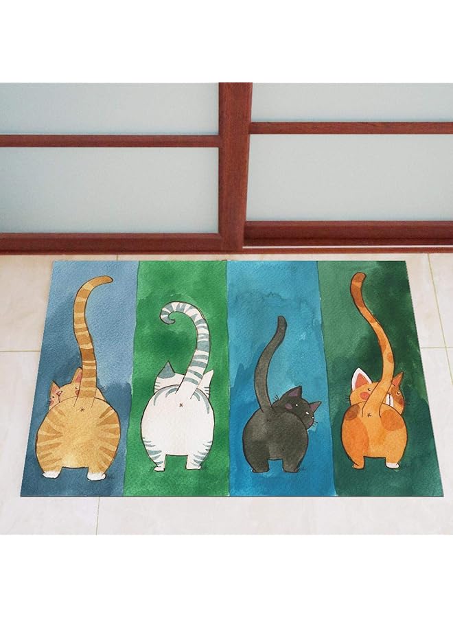 The Bros Non-slip Doormat, Cute Welcome Mat Sturdy Practical Cat Pattern for Kitchen Living Room for Balcony for Hallway Bathroom for Bedroom(40 * 60cm) - Image 1