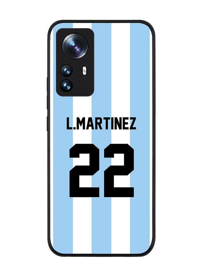 Stylizedd Rugged Black edge case for Xiaomi 12 / Xiaomi 12X Slim fit Soft Case Flexible Rubber Edges Anti Drop TPU Gel Thin Cover - Football Team - Argentina Player Name - L.Martinez - Image 1