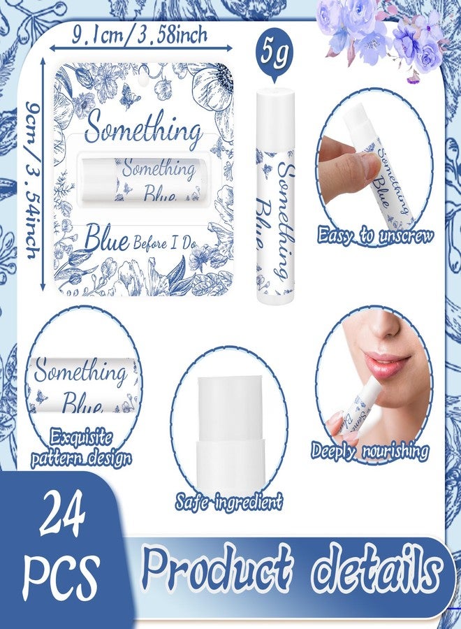 Siifert 24 Pcs Something Blue Before I Do Gifts for Guests Something Blue Lip Balm Floral Wedding Party Favors Bridal Shower Travel Size Lip Balm Party Supplies for Bridesmaid Bachelorette Souvenirs - Image 2