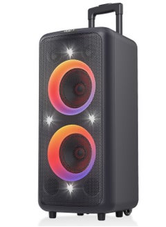 F&D F&D PA300 100 Watt Party Bluetooth Trolley Speaker With Multi Color Decorative LED Lights\ Wireless Mic\Remote Control/FM Radio /Aux in/USB/Optical  - Image 1