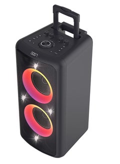 F&D F&D PA300 100 Watt Party Bluetooth Trolley Speaker With Multi Color Decorative LED Lights\ Wireless Mic\Remote Control/FM Radio /Aux in/USB/Optical  - Image 5