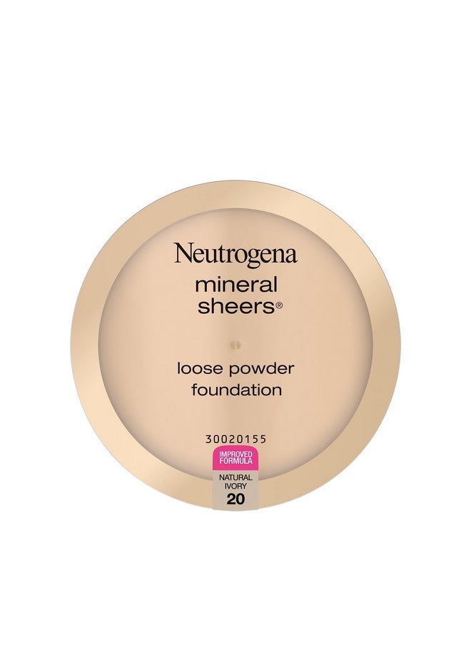 Neutrogena Mineral Sheers Lightweight Loose Powder Makeup Foundation With Vitamins A, C, & E, Sheer To Medium Buildable Coverage, Skin Tone Enhancer, Face Redness Reducer, Natural Ivory 20,.19 Oz  - Image 1