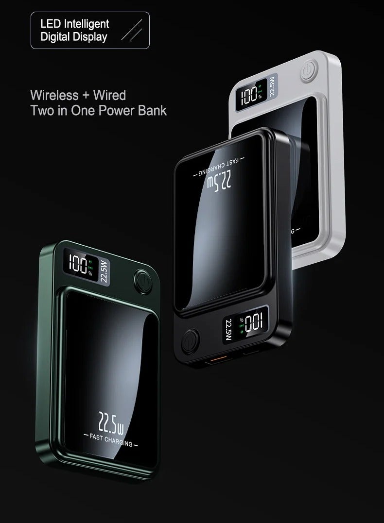 xinzhen P110 Power Bank 10000mAh Magnetic Wireless Charger, 22.5W Fast Charging, Type-C, LED Display, Ultra Slim - Image 2