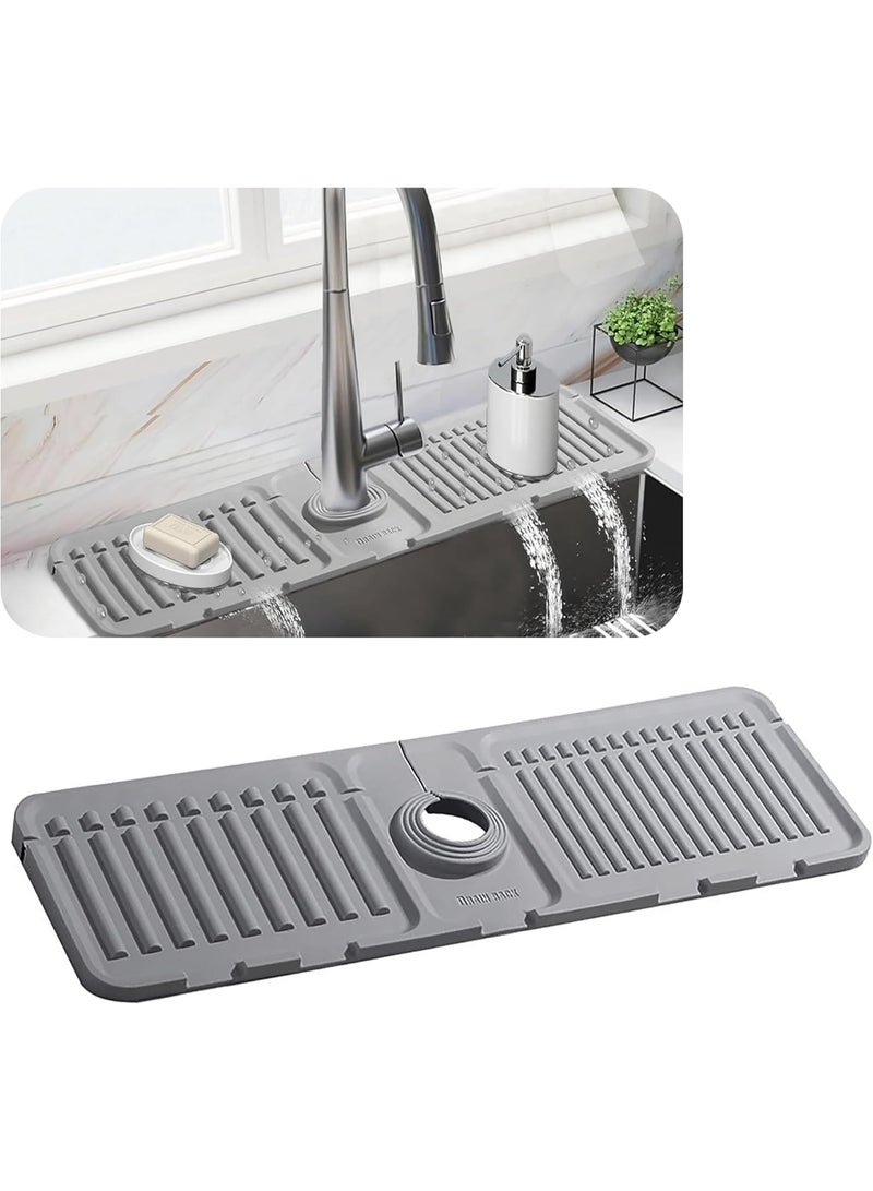 Faucet Mat for Kitchen Sink, New Kitchen Sink Splash Guard Silicone Draining Mat, Faucet Guard for Kitchen Sink, Sink Faucet Mat Splash Guard for Kitchen Bathroom Sink Area - Image 1