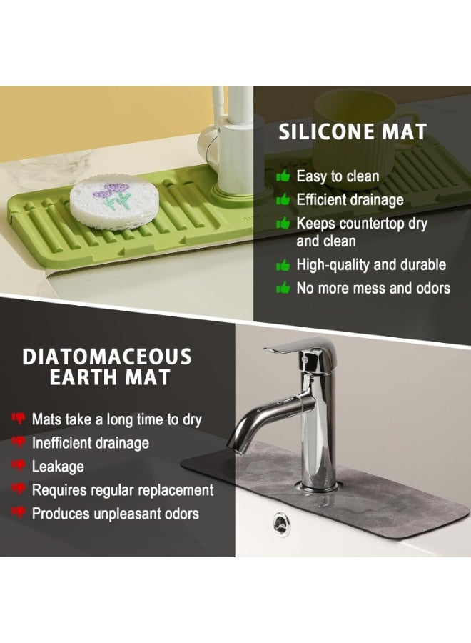 Faucet Mat for Kitchen Sink, New Kitchen Sink Splash Guard Silicone Draining Mat, Faucet Guard for Kitchen Sink, Sink Faucet Mat Splash Guard for Kitchen Bathroom Sink Area - Image 4