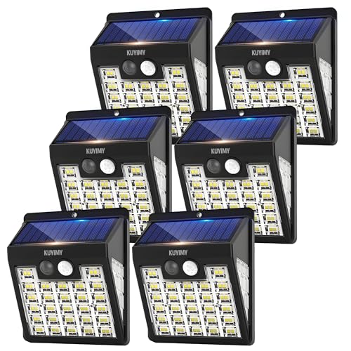 kuyimy Solar Lights Outdoor 72 LED Motion Sensor Wall Light IP65 Waterproof and 3 Lighting Modes Solar Powered Security Wireless Light Outside for Patio Garden Fence Porch Front Door6 Packs - Image 1
