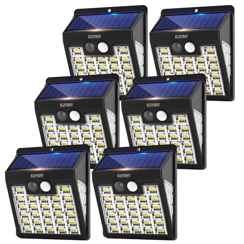 kuyimy Solar Lights Outdoor 72 LED Motion Sensor Wall Light IP65 Waterproof and 3 Lighting Modes Solar Powered Security Wireless Light Outside for Patio Garden Fence Porch Front Door6 Packs - Image 2